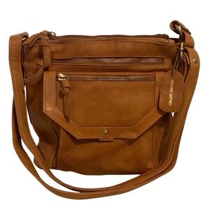 Great American Leather Works Cognac Brown Leather Crossbody Handbag Purse